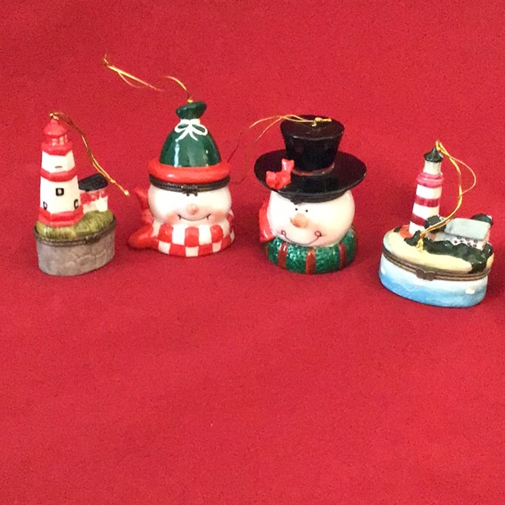 Christmas ornament treasure boxes.